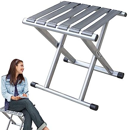 Fulenyi Klappbarer Reisestuhl, Teleskop-Hocker, zusammenklappbar, für tragbare -Seat-Abenteuer, Outdoor-Abenteuer, Campingstuhl, Bergsteigen, Grill, für den Garten, Lange Reisen