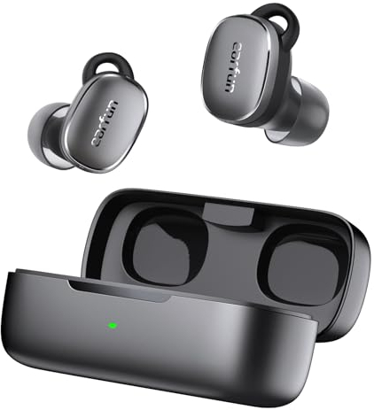 EarFun Free Pro 3 In Ear - Auriculares Bluetooth con cancelación de Ruido, Audio Hi-Fi, Sonido Snapdragon, aptX Adaptive, 6 micrófonos HD Llamadas, multipunto, batería 33H, Carga inalámbrica, EQ
