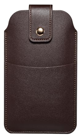 Tohrugue Bälte med klämma universell väska, mobiltelefonväska, bältespåse för män för iPhone Samsung Galaxy (S4, kaffe (17x10 cm))