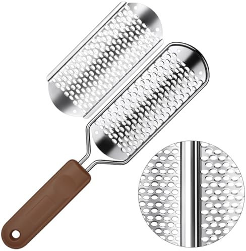 Alaoo Lima Per Piedi, Raspa Piedi Professionale, Lima Per Piedi Rimozione Della Pelle Dura， Raspa Piedi In Acciaio Inox, Utilizzato per rimuovere calli, pelle morta e talloni screpolati(Argento)
