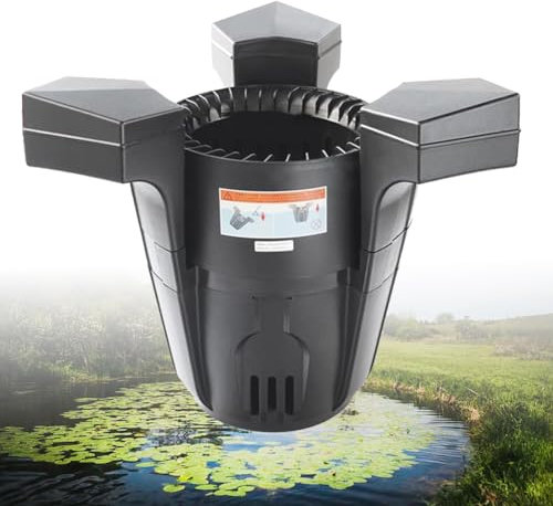 Leistungsstarker schwimmender Teich-Skimmer mit 10 m Netzkabel – Saug-Skimmer für Garten, Teich, Pool, Außenbereich – Effiziente 70-W-Pumpe für klares Wasser in Teichen & Seen