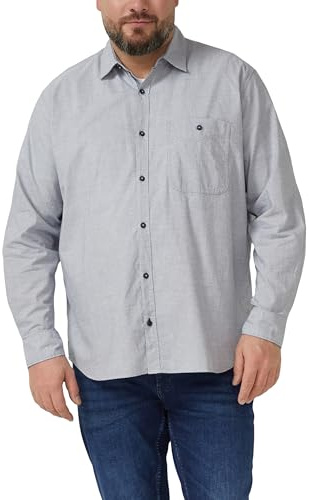 s.Oliver herr 2176963 Chambray-skjorta med bröstficka