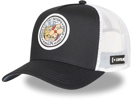Capslab Astérix Obélix Idéfix Bleu Blanc Casquette de Camionneur Réglable