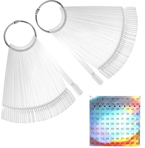 Nail Swatch Sticks Professional Nail Swatches Nail Colour Display Swatches Nail Samples Sticks with Metal Buckle Nail Swatch Nail Display Tips for Salon and Beginners