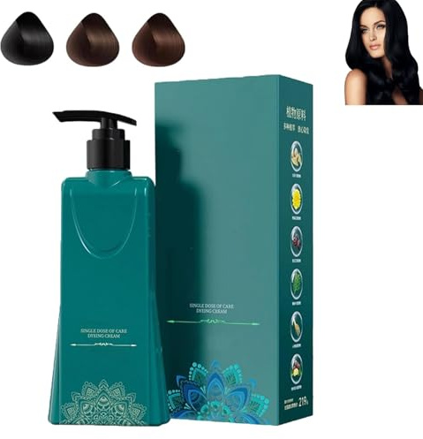 Tinte para el cabello a base de plantas, fórmula suave, duradero, nutritivo, natural, cubre las canas, para mujeres y hombres (Negro claro)