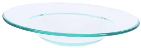 SEWACC Piatto per Bruciatore a Olio Essenziale Trasparente, Piccola Piastra Scalda Olio in Vetro, Accessorio per Aromaterapia e Profumazione Casa, per Spa e Centri Estetici, Dimensioni 8