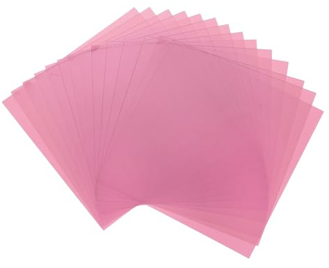 QUARKZMAN 14 stycken färgglada plastark, transparent film bärnsten gel färgkorrigering vattentätt ljusfilter 2 x 2 tum ark för gör-det-själv hantverk, LED-belysning, foto (rosa)