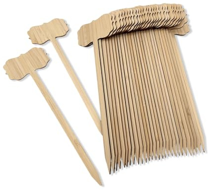 30 Pezzi di Etichette per Piante in Bambù da 20 cm, Marcatori Manoscritti a Nastro Esteso, Etichette di Classificazione da Giardino per Frutti, Verdure, Fiori ed Erbe, Cartelli per Piante da Interno