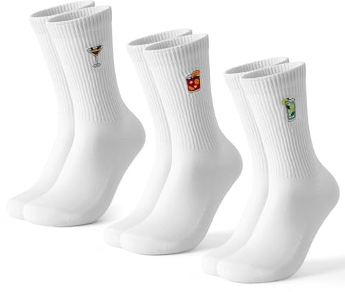 BONANGEL Aperol Spritz Calcetines Tenis Estampados Y Bordados Paquete De 3 | Calcetines Deporte Hombre Para Hombre, Calcetines Hombre Divertidos Regalo Para Hombre Y Mujer