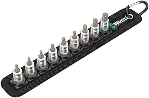 Wera 05003884001 Belt A Imperial 1 Zyklop Bitnuss-Satz Innensechskant, mit Haltefunktion, 1/4-Antrieb, 9-Teilig