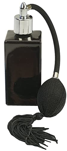 Flacone di profumo con pompa a sfera: 100 ml, vintage, in vetro, colore nero