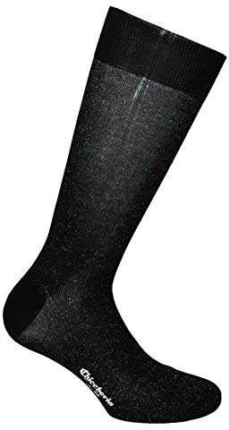 Chiccheria Brand Premium Herren Socken, Bekannt aus GQ, Business-Socken, Silvester-Socken, aus Baumwolle, Made in Italy by Bresciani, Schwarz mit Silberglitzer (XL (46-47))