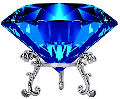 80mm Briefbeschwerer mit Kristallen, groß, mit Ständer, kristall diamant Schmucksteinen, Hochzeitsdekorationen, Tafelaufsätze, Heimdekoration (blau)