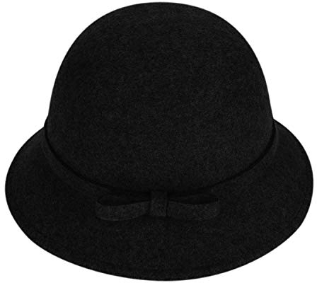 Wintermütze Damen Mädchen Filzmütze Kunstwolle Fischerhut Klassischer Schlapphut Glockenhut Herbst Winter Eimer Hut Fedora Hut Frauen Casual Hut Einfarbige Damenmütze Warme Kappe für Outdoor Freizeit