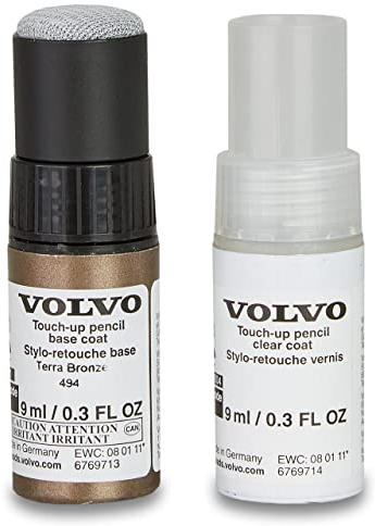 Volvo Original 494 Terra Bronze Pearl Lackstift Set - 9ml Basislack, 9ml Klarlack - Lackreparatur Set Ausbesserungslack 31266581
