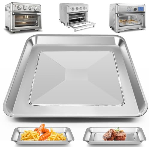 GWBSXM Air Fryer Basket Tray Replacement for Cuisinart Air Fryer Mini Oven 7 in 1 17L TOA-60 65 70 Air Fryer Convection Toaster Oven, Stainless Steel Grill Pan Mesh Basket Rack Accessories Parts