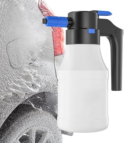 Elektrischer Schaumsprüher für Autowäsche, 1,5 l Autoschaumsprüher Handpumpe Autowaschschaumflasche schnurlose Pumpe, Sprühschaumreiniger für Autowäsche, Gartenarbeit, Haustierpflege