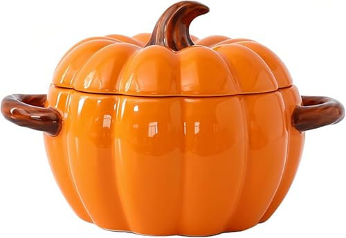 Mini cocotte avec couvercle, 17 cm - 1,5 l - En céramique - Avec cuillère - Pour four, lave-vaisselle, micro-ondes - Jolie sauteuse (orange-02)