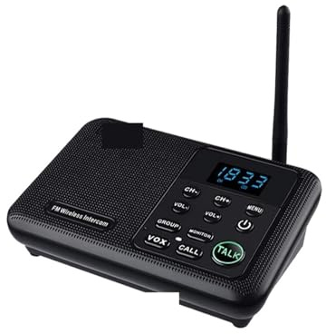 Interphones sans Fil Interphones sans Fil FM à 22 canaux Accueil Maison Bureaux d'affaires Appel de Chambre à Chambre & Système Parlant Longue portée de 1 Mille pour la Maison(2 Unit Black)