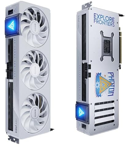 WEELIAO GUNNIR Intel Arc B570 Photon 10G weiße Grafikkarte, 2670 MHz Grafikkarte, 10 GB 160-Bit GDDR6, PCIE4.0, 1 HDMI 2.1, 3 DP2.1, drei Lüfter, TBP 186 W