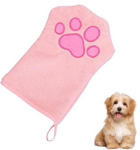LUYANFX Serviette Chien, Serviette Animaux Domestiques Super Absorbante, Séchage Rapide, 22 x 15 cm (Rose)
