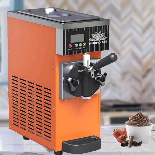 Macchina per gelato Soft Serve, 450 W, con pre-raffreddamento, pulizia automatica e display LCD, grado commerciale per ristoranti e snack bar, resa 4-5 kg/h