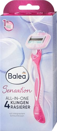 Balea Sensation, afeitadora todo en uno de 4 cuchillas, para un afeitado óptimo sin gel de afeitar adicional