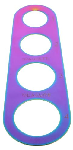 DIYEAH Doseur à Pâtes en Acier Inoxydable 430, Outil de Mesure des Portions de Spaghettis à 4 Trous, Accessoire Coloré Cuisine, Mesure Précise pour Cuisson Italienne, Ustensile Compact