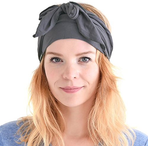 CHARM Japanese Headbands for Men, Pirate Bandana Headband, Wide Headbands for Women, Ninja Head Scarf, Workout Hair Band Dark Gray