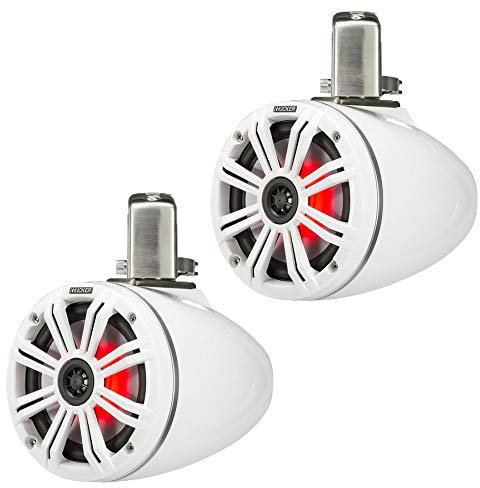 Kicker Marine Speaker Tower Set 6.5 inch for Boat/Tower/Wakeboarding - White