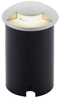 Lucande Spots encastrables dans le sol Milara à intensité variable (Moderne) en Gris Aluminium (1 lampe,à GU10), Spot encastrable extérieur