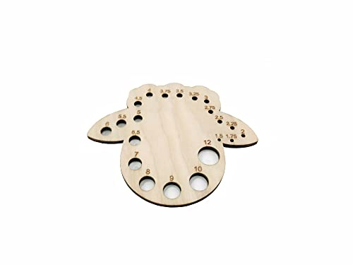 1stck. Knitting Needle Gauge, Stricknadelmaß, Knitting, Strickwerkzeug, Stricknadel-Lineal, Ruler, Stricknadelmaß auf Holz, Kunststoff-Messgerät 1.5 mm – 10 mm