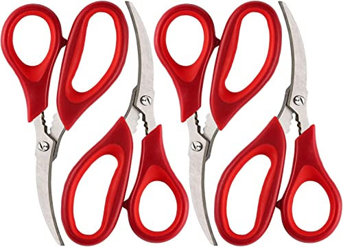 Kitchen Crab Leg With Seafood Scissors, 4 Pack Crab Leg Scissors Lobster Shell Cracker, Lobster Shrimp Crayfish Crawfish Scissors Fish Scissors, Seafood Crab Legs Fryer and Tools