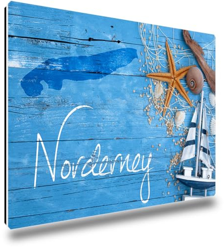 TRIOSK Kühlschrankmagnete Nordsee Magnet Insel Norderney Spruch Souvenir Geschenk Maritim für Reiselustige Frauen Männer Nordseeliebhaber Kühlschrank stark eckig groß 85x55 mm