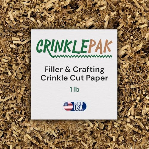 CrinklePak USA tillverkad skrynkligt papper strimlat fyllmedel perfekt för fraktpaket, presentförpackning, korgfyllning och alla andra tillfällen 1 pund (kraft)