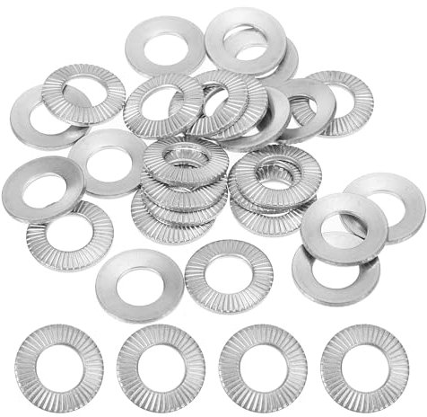 PATIKIL 304 Stainless Steel Flat Washers, 30 Pack M10x20mm Belleville Spring Disc Washer Conical Knurled Metric Gasket for Automotive Industrial Construction