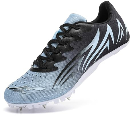ZHENSI Zapatillas De Atletismo con Clavos para Mujer Zapatillas De Carrera para Niños Zapatillas Deportivas Ligeras para Saltos Y Velocidad,Negro,37 EU