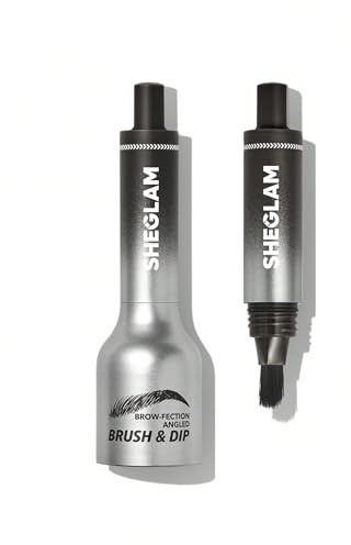 SHEGLAM Brow-Fection Angled Brush & Dip Upgraded Microblading Eyebrow Pen Long Lasting Waterproof Easy To Color-Charcoal