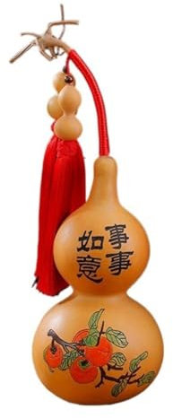 TuTaTiMANG Artisanat De Courge Chinoise, Décorations De Maison en Grande Courge Naturelle, avec Pompon, Accessoire Photo, Apporte Richesse Et Bonne Chance