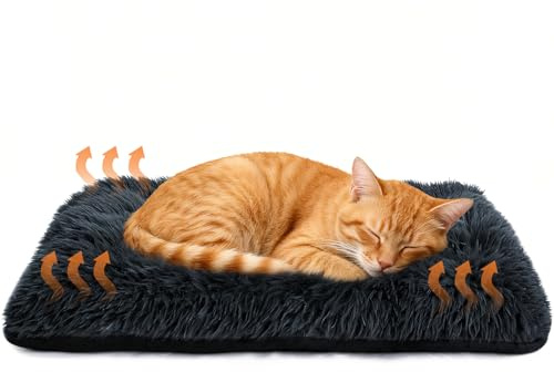 Voarge Coussin Auto-Chauffant Voyage Chat & Chien, Coussin Auto-Chauffant Voyage, Couverture Chat avec Dessous Non-Glissant, Tapis Thermique Lit Animaux de Compagnie Couchage sans électricité, Lavable