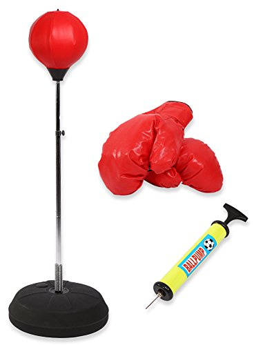 Ausla Sacchetto da Boxe con Supporto, Palla da Boxe per Adolescenti e Adulti Regolabile in Altezza da 120 a 150 Cm, con da per Allenamento di velocità e fitness.