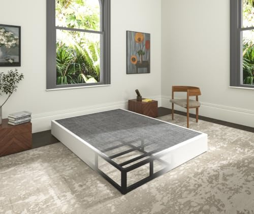 Faoide 9 Inch Heavy Duty Metal Box Spring Full Size, Low Profile Full Mattress Foundation Bed Base, 3000 lbs Weight Capacity, Easy Assembly, Easy Clean Fabric Cover, Black
