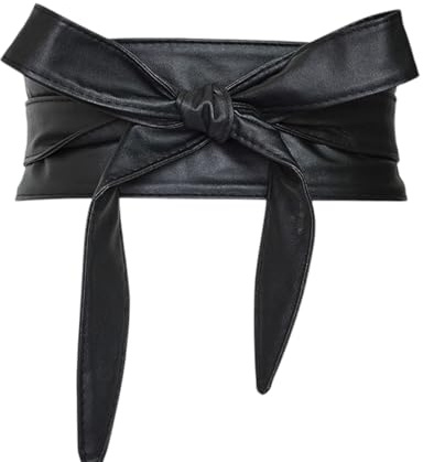 Marea Brava Cinturón Obi Mujer Negro, Ajustable 230 × 7 cm
