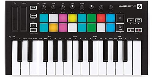 Novation Launchkey Mini [MK3] – Tragbarer USB/MIDI-Keyboard-Controller mit 25 Tasten und DAW-Integration. Fixed-Chord-Modus und Arpeggiator – für die Musikproduktion