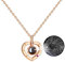 Necklace That Says I Love You in 100 Languages Projection Pendant Necklace That Says I Love U Different Ways for Women Teens Girls Girlfriend Mom Daughter with Meaning in Gift Box (Rose Gold-Heart)