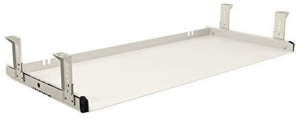 FRMSAET Under Desk Keyboard Tray Heavy-Duty All-Metal Material 53 cm/ 60 cm/ 76 cm Platform Computer Drawer Organizer Home Office Kitchen Bedroom Garage Storage Tool - Easy to Install.(76 cm, White)