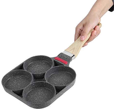 Naroote Poele A Pancake, Poele Pancake Induction, poele 4 compartiment oêle à Pancakes et Omelette Antiadhésive en Aluminium Poêle À Pancake Poêle A Pancake pour Oeuf Au Plat Hamburger
