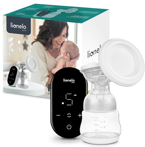 LIONELO Fidi GO elektrische Milchpumpe mit Zwei-Phasen-Absaugtechnologie, tragbar und kompakt, 9 Saugstufen, 5 Massagestufen, sehr leiser Betrieb, LED-Anzeige