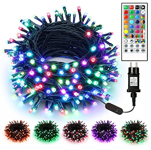BrizLabs Weihnachtsbeleuchtung Außen, 20M 200 LED Bunt Farbwechsel RGB Weihnachten Lichterketten Wasserdicht Fernbedienung Dekorative Lichter für Zimmer Tannenbaum Innen Outdoor Party Halloween