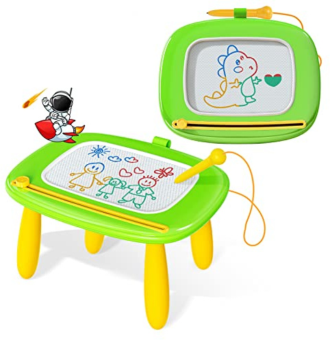 Kikidex Magnetic Drawing Board for 1-3 year old Kids, Toys for Toddlers, Birthday for 1 2 3 Year Old, Etch a Sketch for Kids, Doodle Board for Age 1-3 (Green)